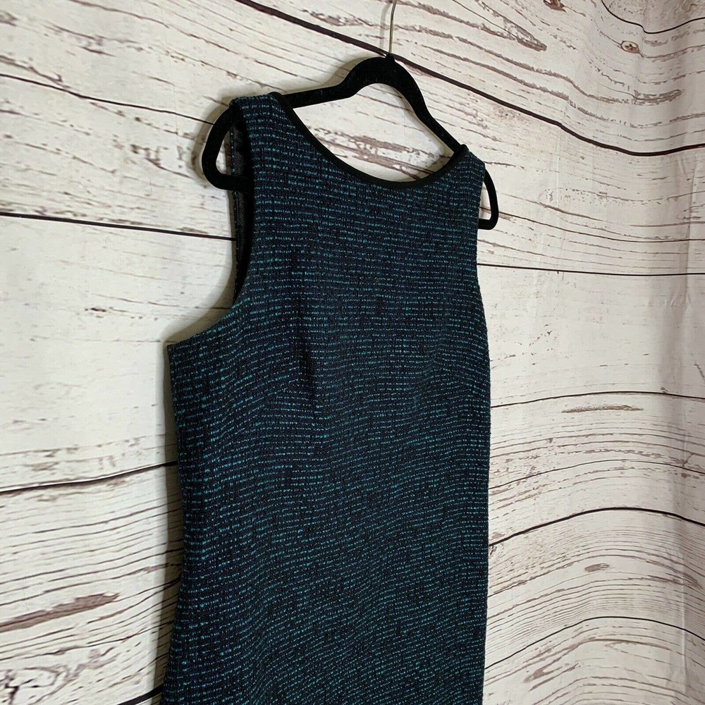 Tahari Sheath Dress Woven Textured Material Navy - Picture 2 of 9